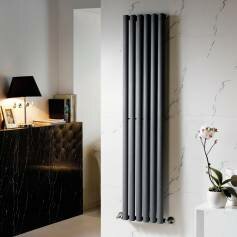 Designer Vertical Radiator Ember Anthracite Single Panel with 6 columns - 1600x360mm 