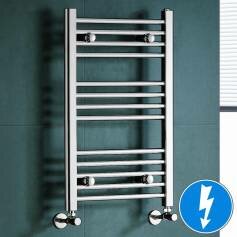 Electric Towel Rail Natasha Chrome Straight Radiator - 700x450mm 