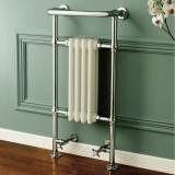 Victoria Traditional Towel Rail Radiator with 4 White Columns and Chrome Frame 