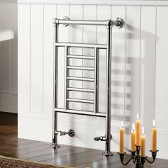 Traditional Bathroom Radiator - Victoria Floor Standing Towel Rail Radiator with 7 Chrome Bars 