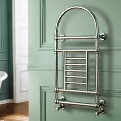 Victoria Traditional Wall Hanging Towel Rail Radiator with 9 Chrome Bars 