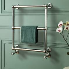 Victoria Traditional Wall Hanging Towel Rail Radiator with 3 Chrome Bars 