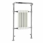 Victoria Traditional Towel Rail Radiator - 6 Column White and Chrome 