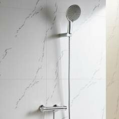 Combi Shower - Economy Thermostatic Bar Mixer Kit with Multi-Function Hand Held Head 