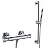 Thermostatic shower with hand held and riser rail 
