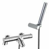 Bath mixer tap with hand held shower (surface mounted) 