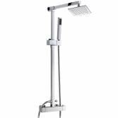 8" Square Shower with Square Hand Held and Riser Rail 