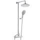 8" Round Shower with Multi-Function Hand Held and Bracket 