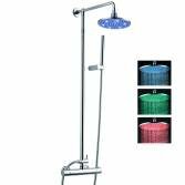 8" LED Round Shower with Round Hand Held and Bracket 