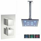Tugela Thermostatic Shower with 8" Square LED Head 