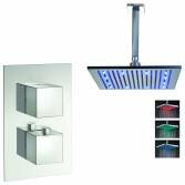 Tugela Thermostatic Shower with 12" Square LED Head 