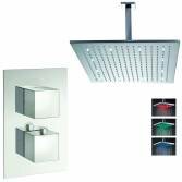 Tugela Thermostatic Shower with 16" Square LED Head 
