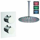 Tugela Thermostatic Shower with 16" Round LED Head 