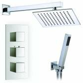Sipi Thermostatic Shower with 8" Square Head and Hand Held 