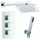 Sipi Thermostatic Shower with 8&quot; Square Head and Hand Held 