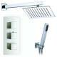 Sipi Thermostatic Shower with 8" Square Head and Hand Held 