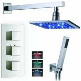 Sipi Thermostatic Shower with 8" Square LED Head and Hand Held 
