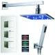 Sipi Thermostatic Shower with 8" Square LED Head and Hand Held 