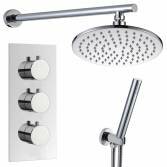 Sipi Thermostatic Shower with 8" Round Head and Hand Held 