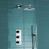 Sipi Mixer Shower - Thermostatic Kit with 200mm Round Head &amp; Hand Held 
