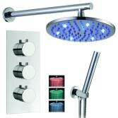 Sipi Thermostatic Shower with 8" Round LED Head and Hand Held 