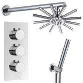Sipi Thermostatic Shower with 8.7" Star Head and Hand Held 