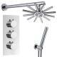 Sipi Thermostatic Shower with 8.7&quot; Star Head and Hand Held 