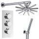 Sipi Thermostatic Shower with 8.7" Star Head and Hand Held 