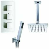 Yumbilla Thermostatic Shower with 8" Square Head and Hand Held 