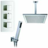 Yumbilla Thermostatic Shower with 12" Square Head and Hand Held 