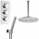 Yumbilla Thermostatic Shower with 16" Round Head and Hand Held 