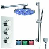 Sabie Shower with 8" Round LED Head and Hand Held 