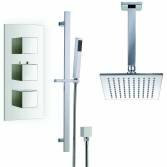 Rhine Thermostatic Shower with 8" Square Head and Hand Held 