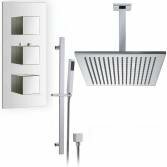 Rhine Thermostatic Shower with 12" Square Head and Hand Held 