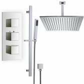 Rhine Thermostatic Shower with 16" Square Head and Hand Held 