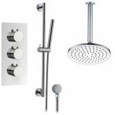 Rhine Thermostatic Shower with 8" Round Head and Hand Held 