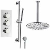 Rhine Thermostatic Shower with 12" Round Head and Hand Held 