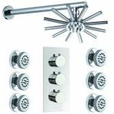 Crescent Thermostatic Shower with 8.7" Star Head and Body Jets 