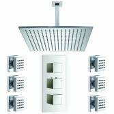 Bonita Thermostatic Shower with 16" Square Head and Body Jets 
