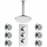 Bonita Thermostatic Shower with 8" Round Head and Body Jets 