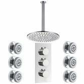 Bonita Thermostatic Shower with 12" Round Head and Body Jets 