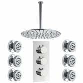 Bonita Thermostatic Shower with 16" Round Head and Body Jets 