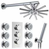 Burude Shower with 8.7" Star Head, Body Jets and Handheld 