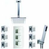 Jonha Shower with 8" Square Head, Body Jets and Handheld 