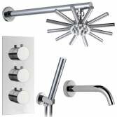 Kallatti Shower with 8.7" Star Head, Bath Filler and Handheld 