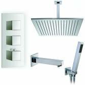 Coban Shower with 16" Square Head, Bath Filler and Handheld 