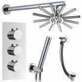 Hannoki Shower with 8.7" Star Head, Handheld and Overflow Filler 