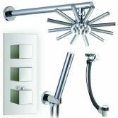 Hannoki Shower with 8.7" Star Head, Handheld and Overflow Filler 