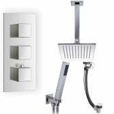 Tinago Shower with 8" Square Head, Handheld and Overflow Filler 