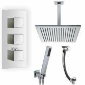 Tinago Shower with 12" Square Head, Handheld and Overflow Filler 